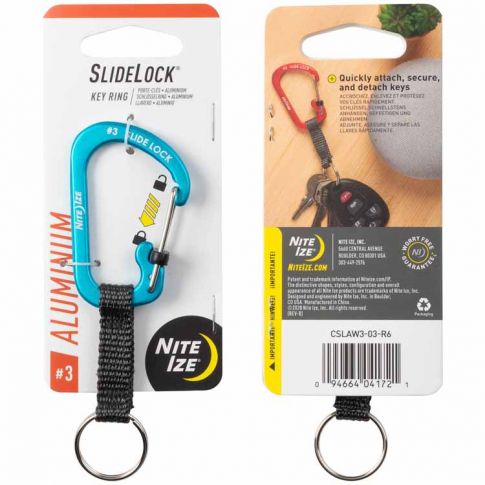 Карабин Nite Ize SlideLock Key Ring #3 Blue Aluminium 