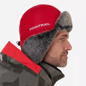 Мембранная шапка-ушанка Finntrail Terra red
