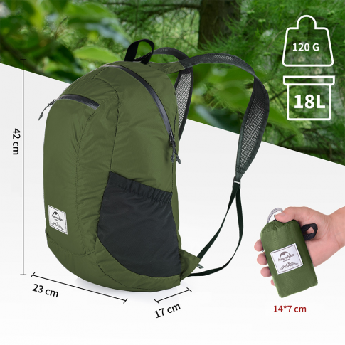 Рюкзак компактный Naturehike NH17A012-B 18L зеленый 
