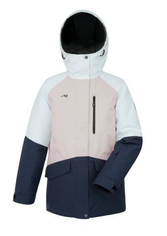 Куртка утепленная женская Бирюса белый/розовый/синий 