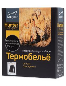 Термобелье мужское Norveg HUNTER верх черный