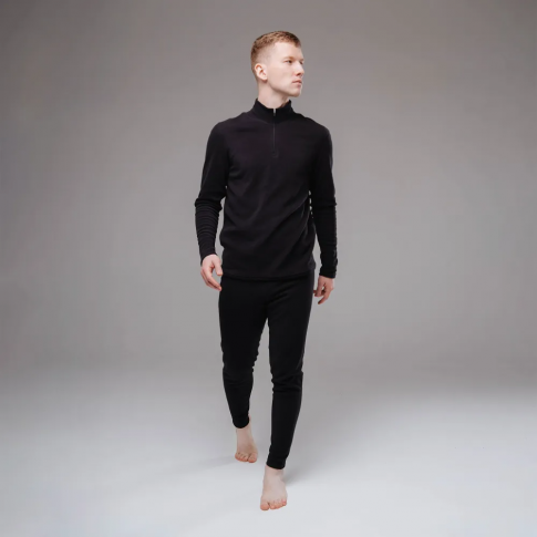 Термобелье мужское Следопыт Fleece Zip черный 