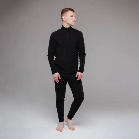 Термобелье мужское Следопыт Fleece Zip черный 