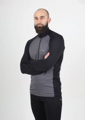 Термобелье мужское Сплав верх Active Polartec Power Grid L/S мод 2 черно-серая